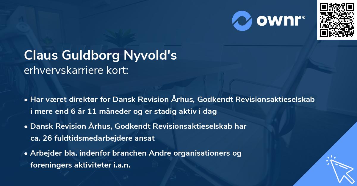Claus Guldborg Nyvold's erhvervskarriere kort