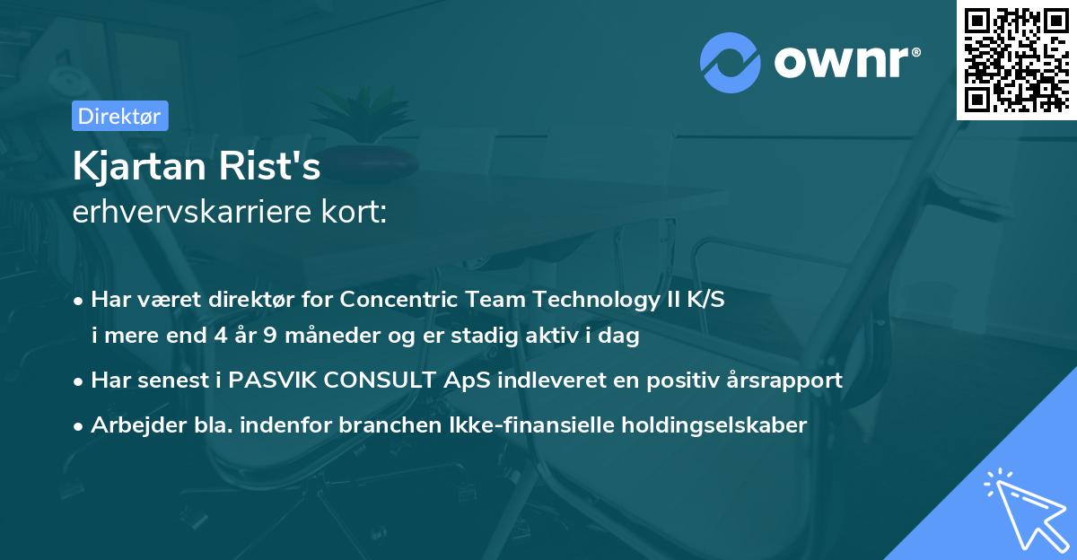 Kjartan Rist's erhvervskarriere kort