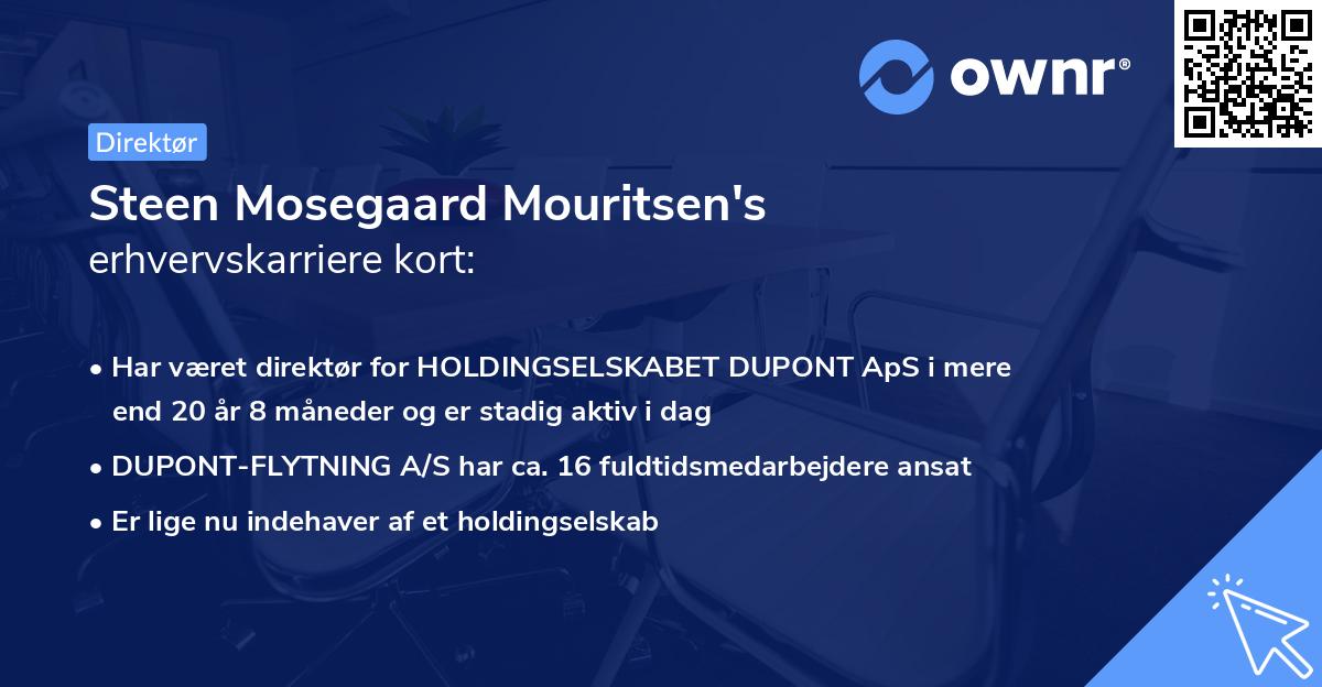 Steen Mosegaard Mouritsen's erhvervskarriere kort