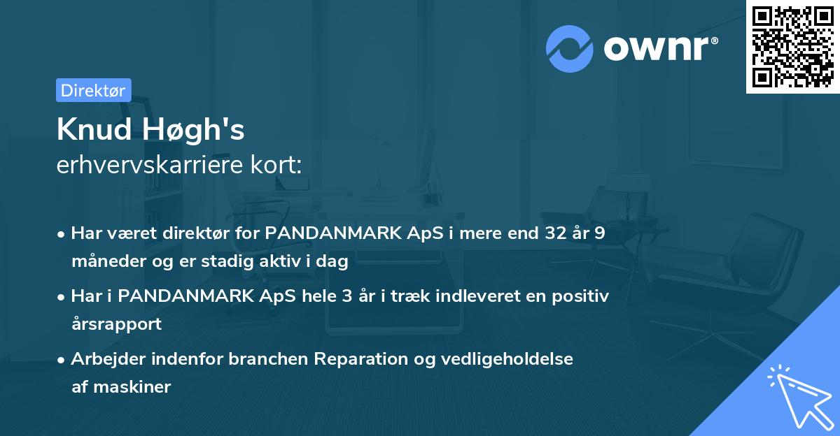 Knud Høgh's erhvervskarriere kort