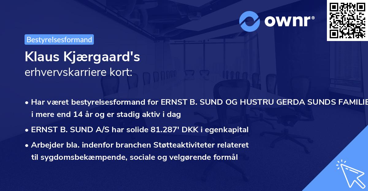 Klaus Kjærgaard's erhvervskarriere kort