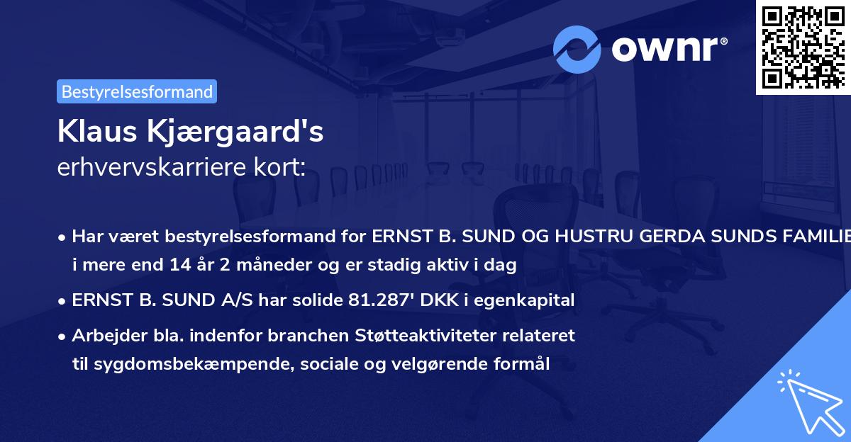 Klaus Kjærgaard's erhvervskarriere kort