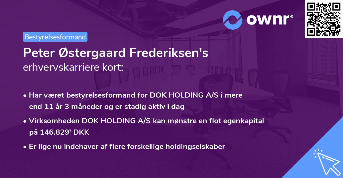 Peter Østergaard Frederiksen's erhvervskarriere kort