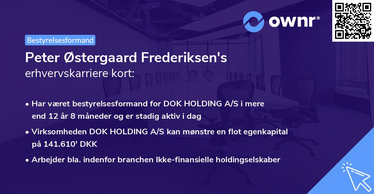Peter Østergaard Frederiksen's erhvervskarriere kort