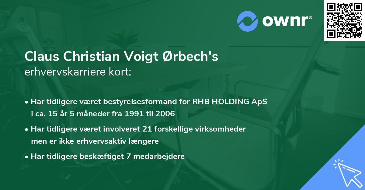 Claus Christian Voigt Ørbech's erhvervskarriere kort