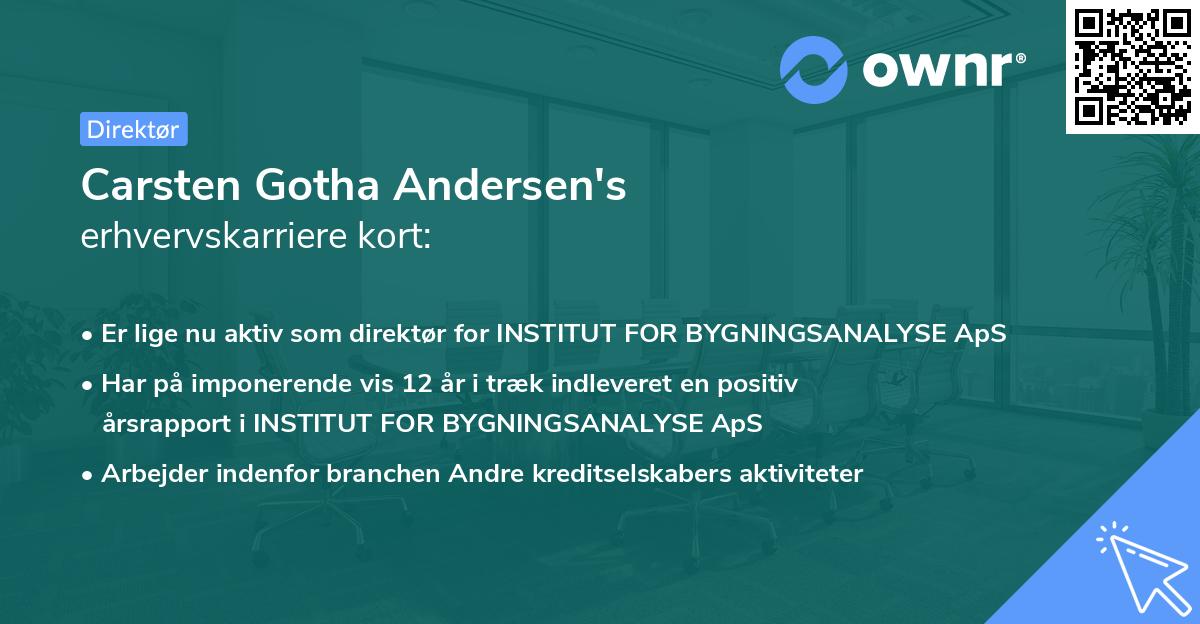 Carsten Gotha Andersen's erhvervskarriere kort