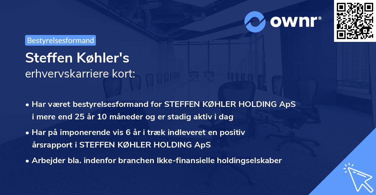 Steffen Køhler's erhvervskarriere kort
