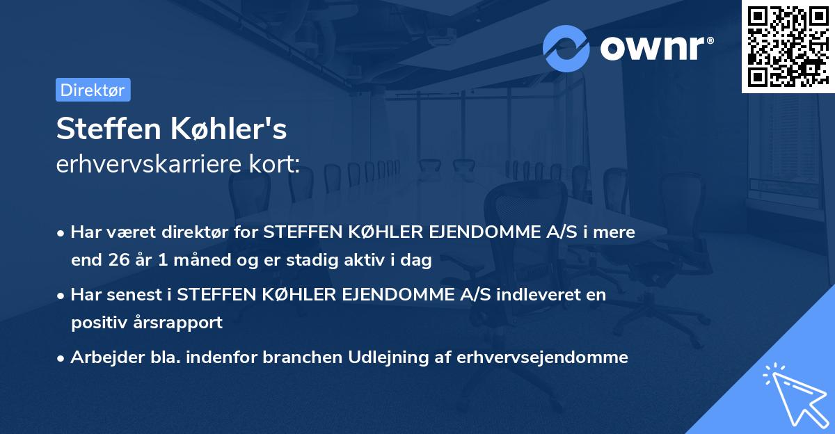 Steffen Køhler's erhvervskarriere kort