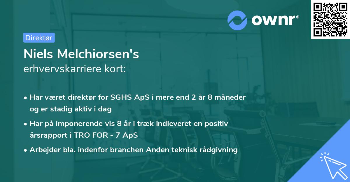Niels Melchiorsen's erhvervskarriere kort
