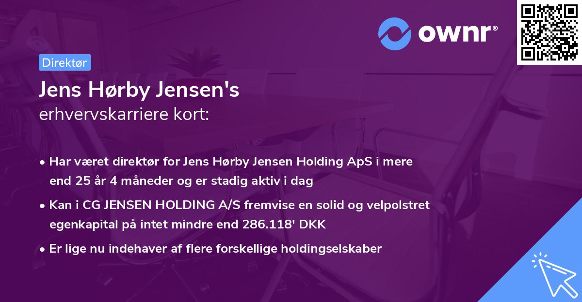 Jens Hørby Jensen's erhvervskarriere kort