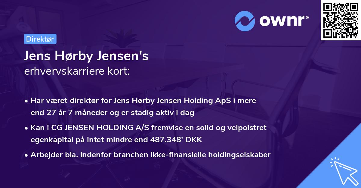 Jens Hørby Jensen's erhvervskarriere kort