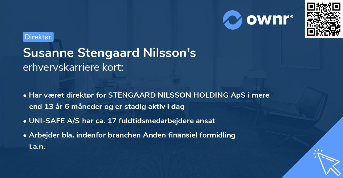 Susanne Stengaard Nilsson's erhvervskarriere kort