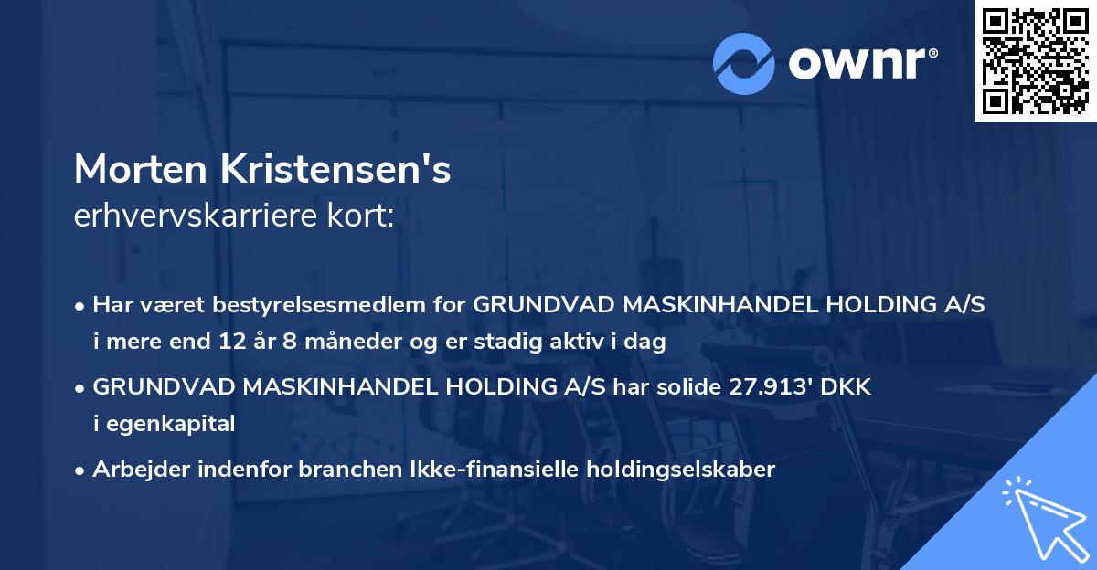 Morten Kristensen's erhvervskarriere kort