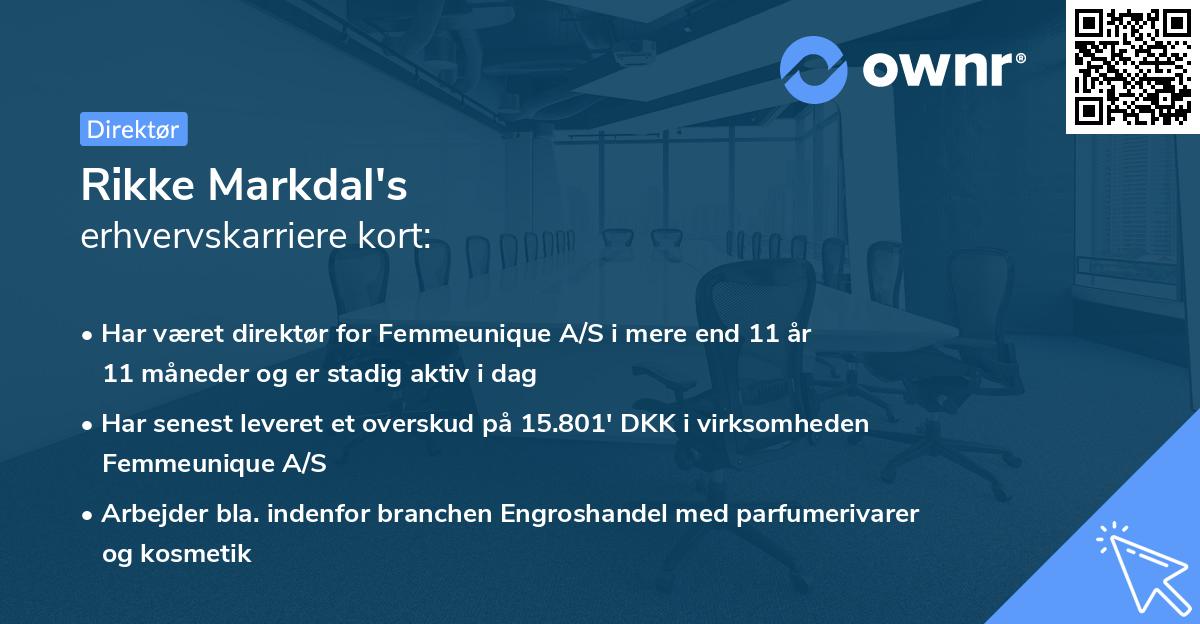 Rikke Markdal's erhvervskarriere kort