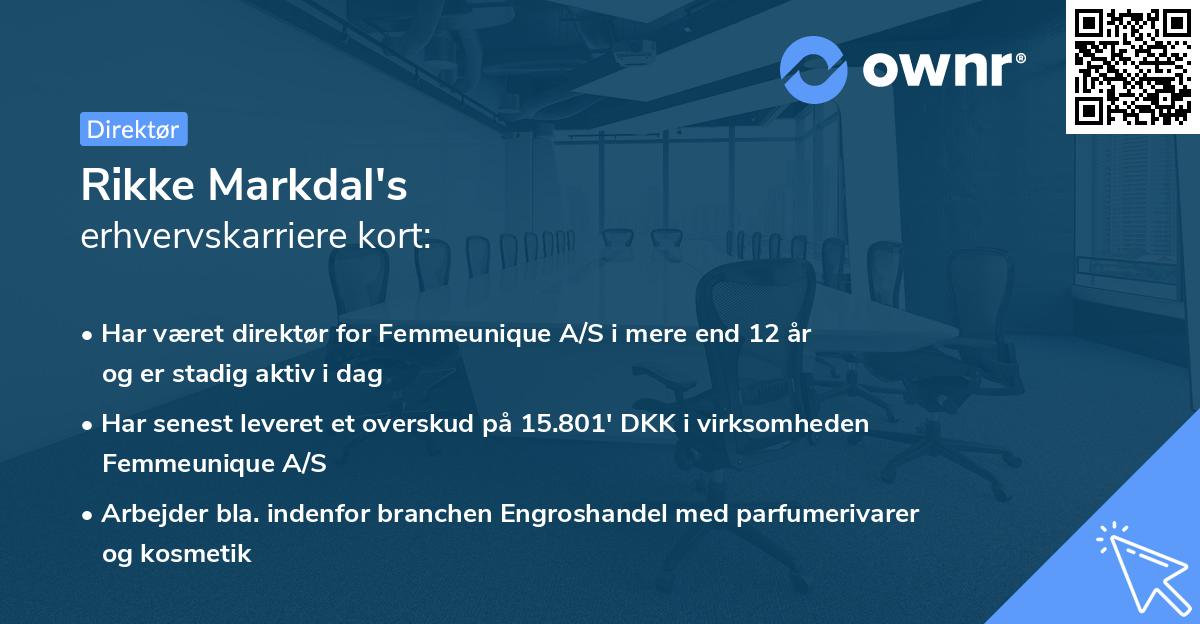 Rikke Markdal's erhvervskarriere kort