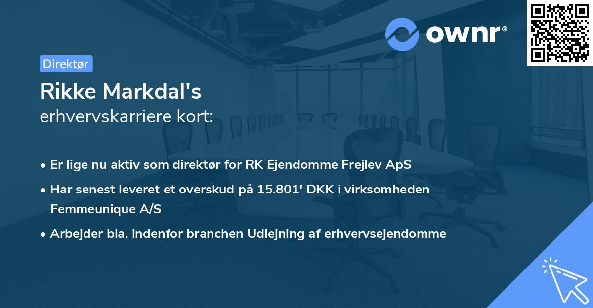 Rikke Markdal's erhvervskarriere kort