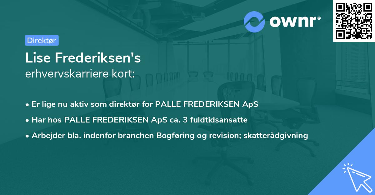Lise Frederiksen's erhvervskarriere kort