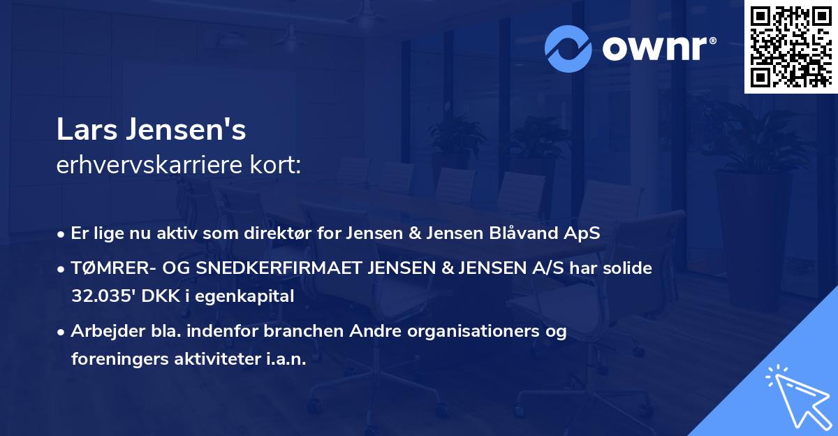 Lars Jensen's erhvervskarriere kort