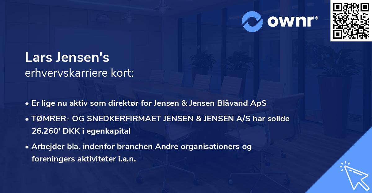 Lars Jensen's erhvervskarriere kort