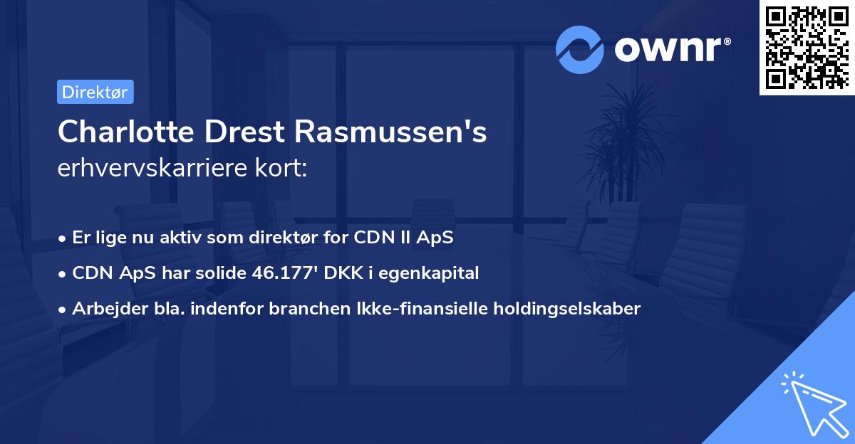 Charlotte Drest Rasmussen's erhvervskarriere kort