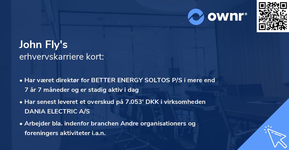 John Fly's erhvervskarriere kort
