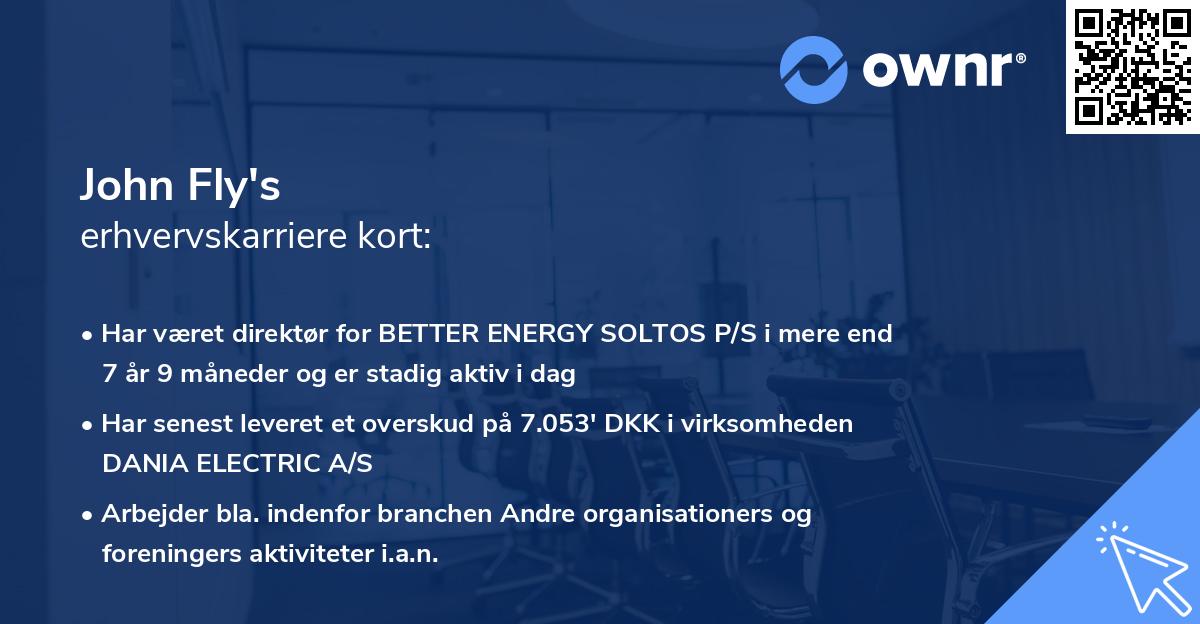 John Fly's erhvervskarriere kort