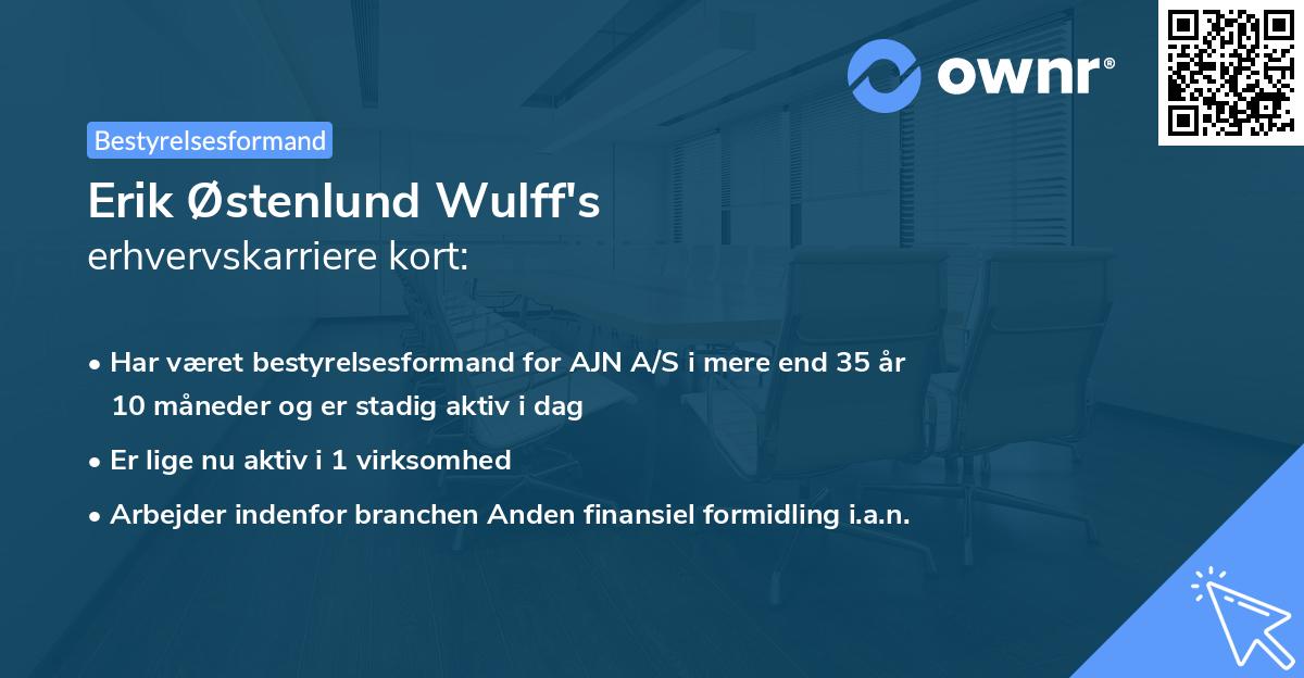 Erik Østenlund Wulff's erhvervskarriere kort