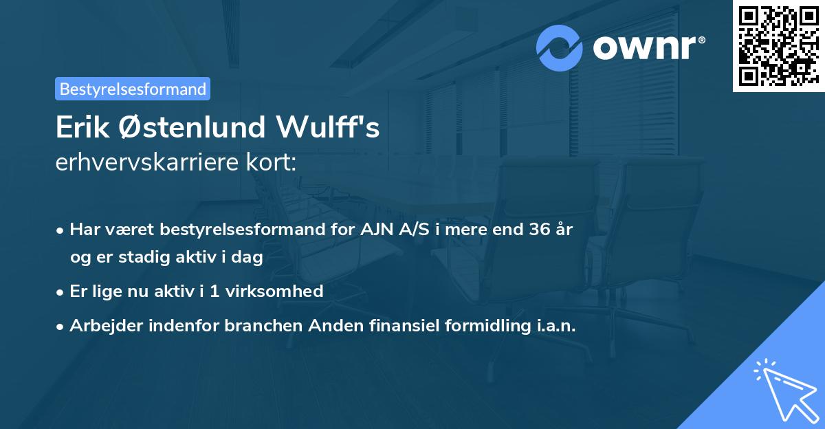 Erik Østenlund Wulff's erhvervskarriere kort