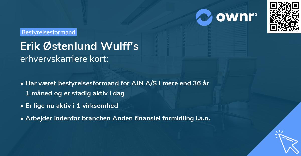 Erik Østenlund Wulff's erhvervskarriere kort