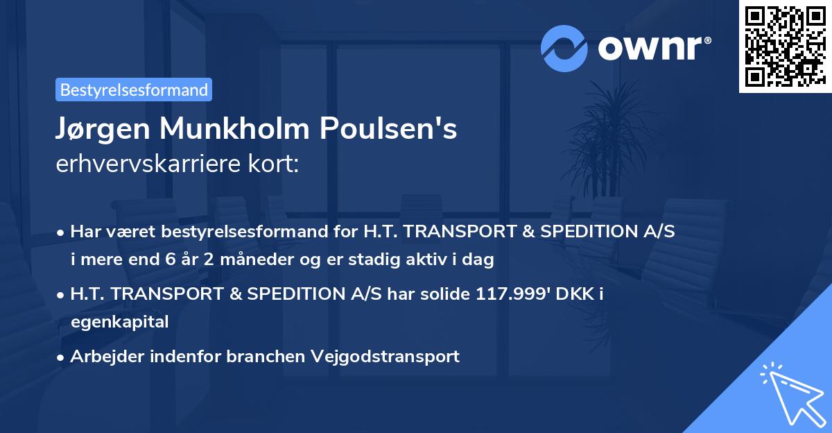 Jørgen Munkholm Poulsen's erhvervskarriere kort