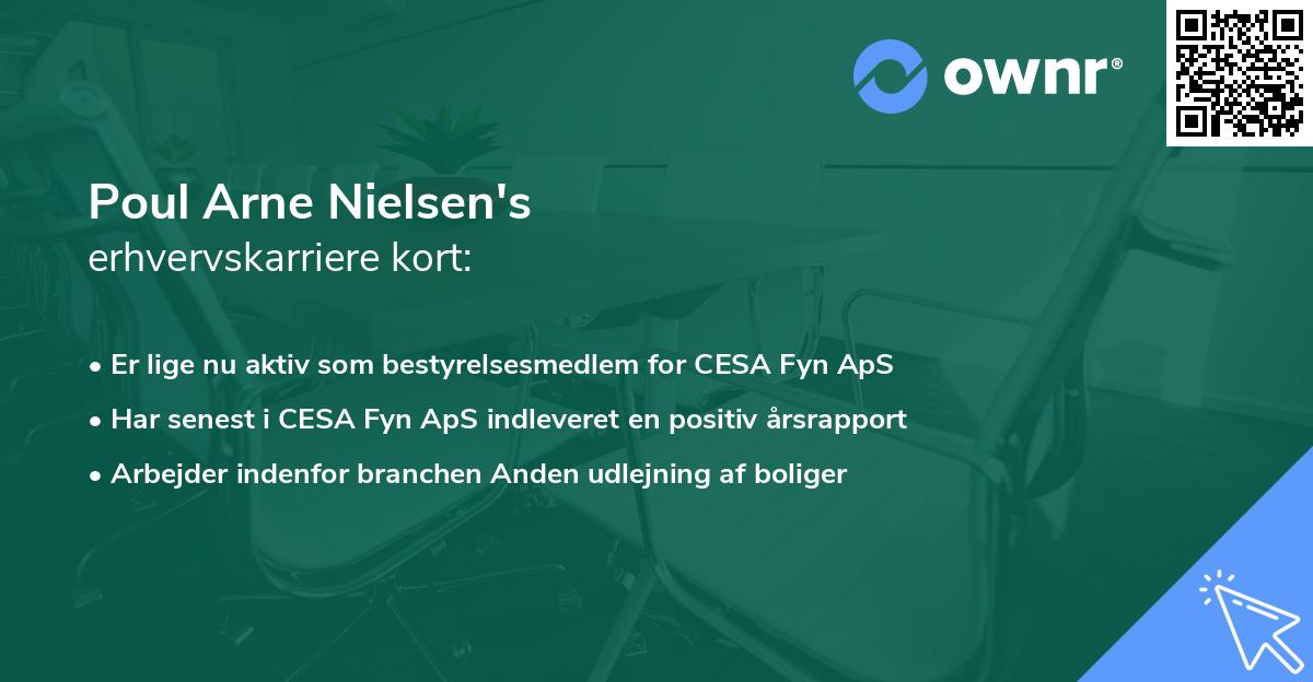 Poul Arne Nielsen's erhvervskarriere kort