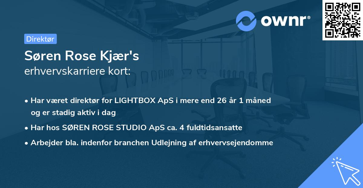 Søren Rose Kjær's erhvervskarriere kort