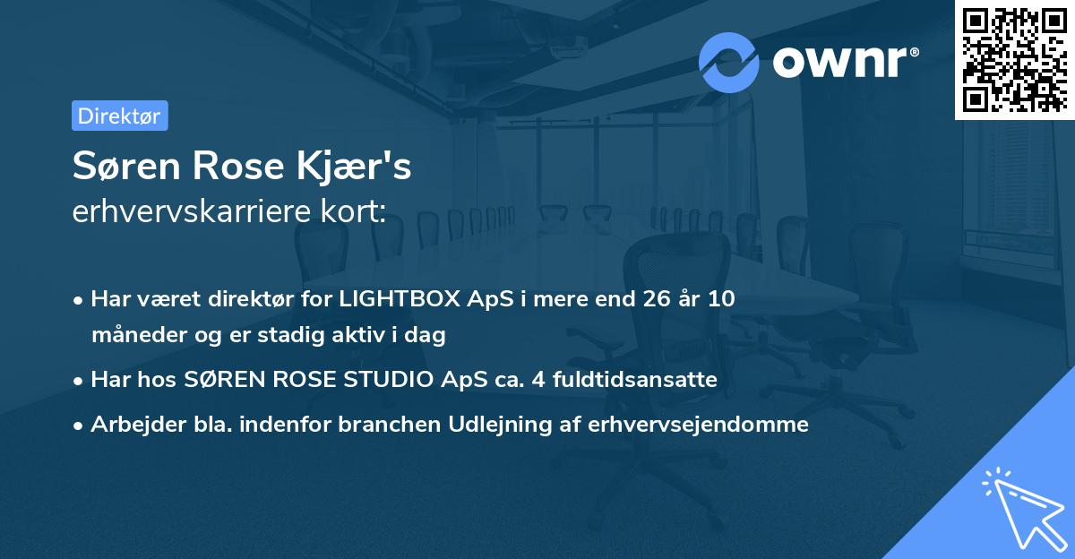 Søren Rose Kjær's erhvervskarriere kort