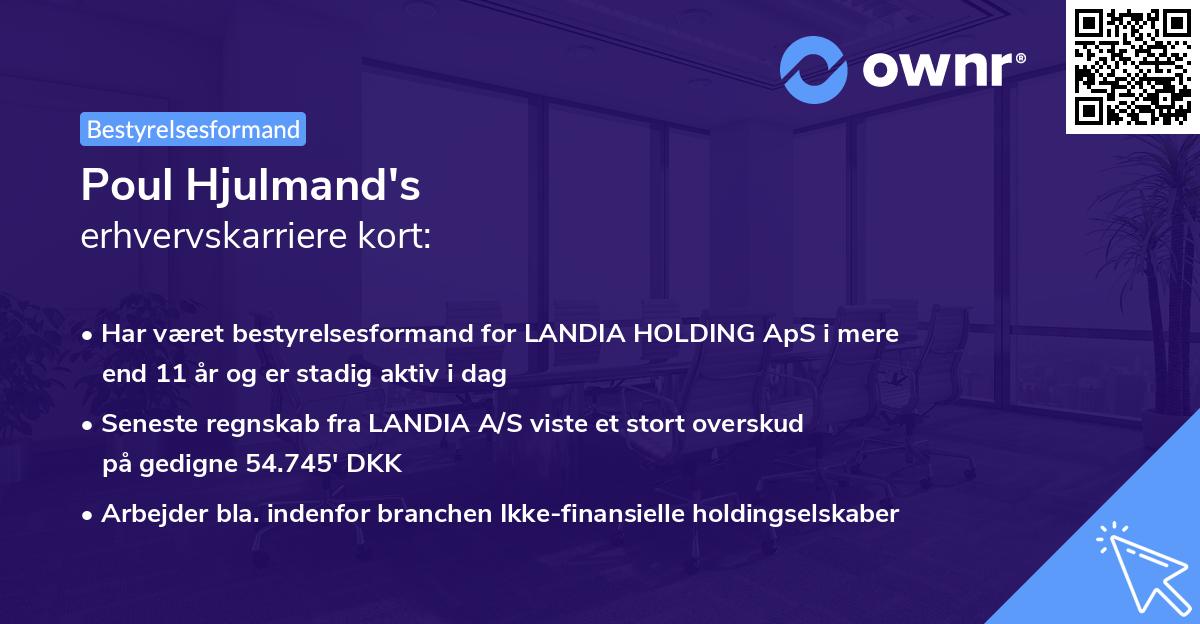 Poul Hjulmand's erhvervskarriere kort