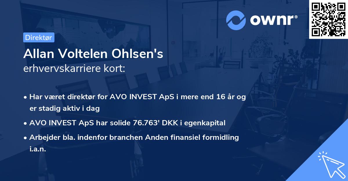 Allan Voltelen Ohlsen's erhvervskarriere kort