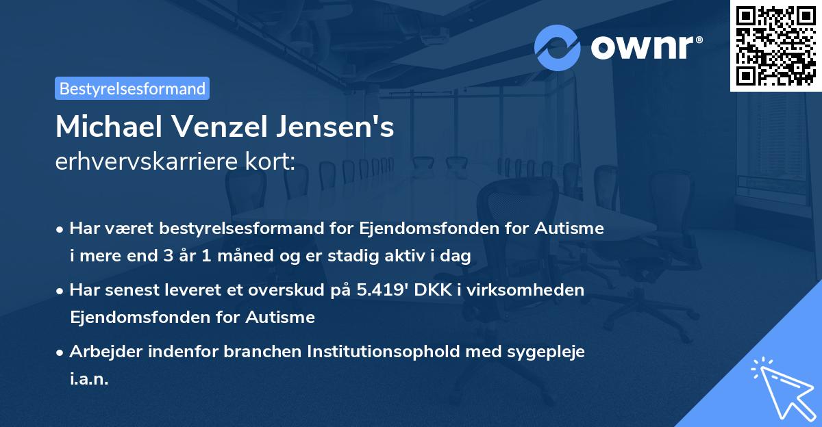 Michael Venzel Jensen's erhvervskarriere kort