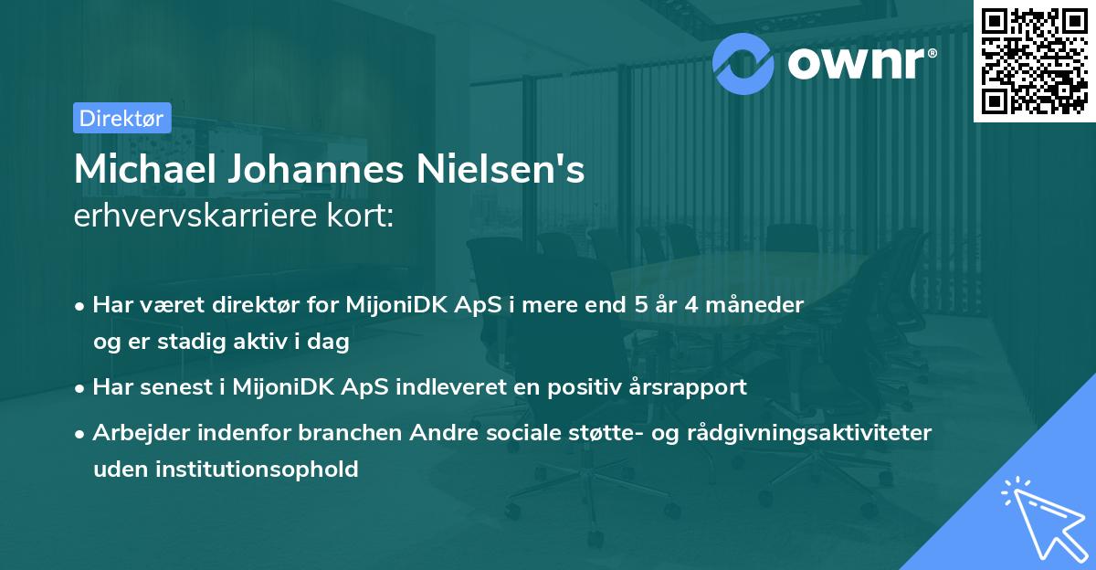 Michael Johannes Nielsen's erhvervskarriere kort