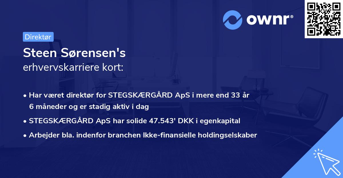 Steen Sørensen's erhvervskarriere kort