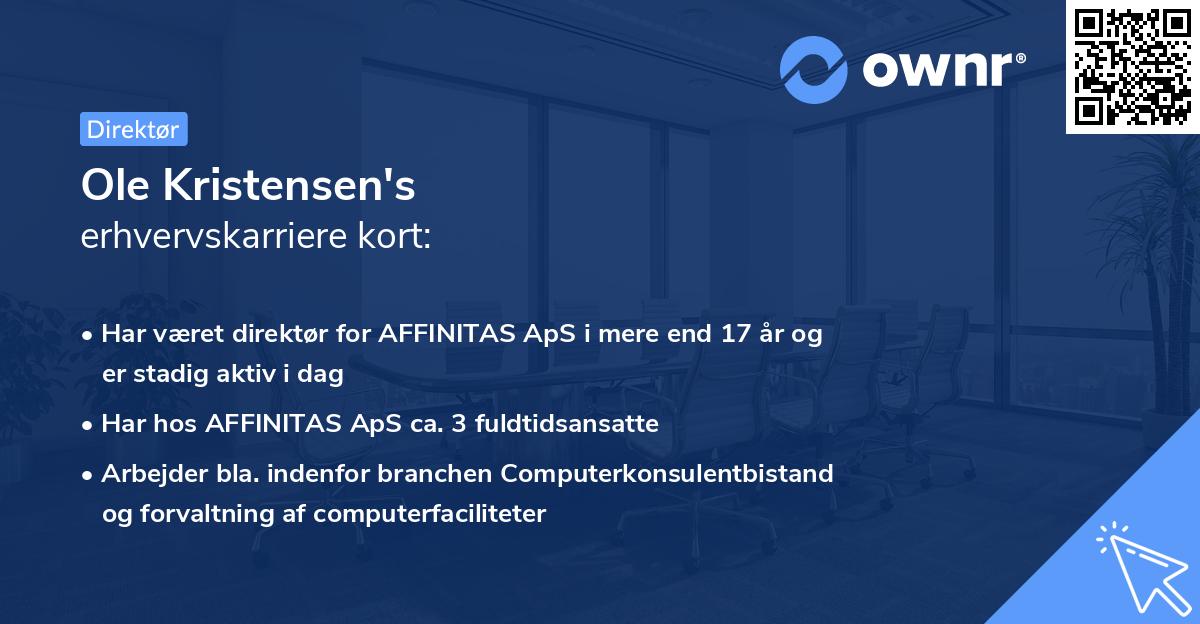 Ole Kristensen's erhvervskarriere kort