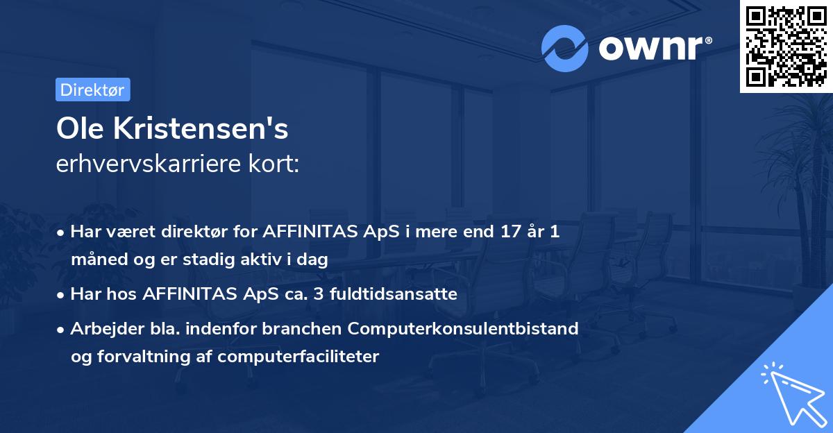 Ole Kristensen's erhvervskarriere kort