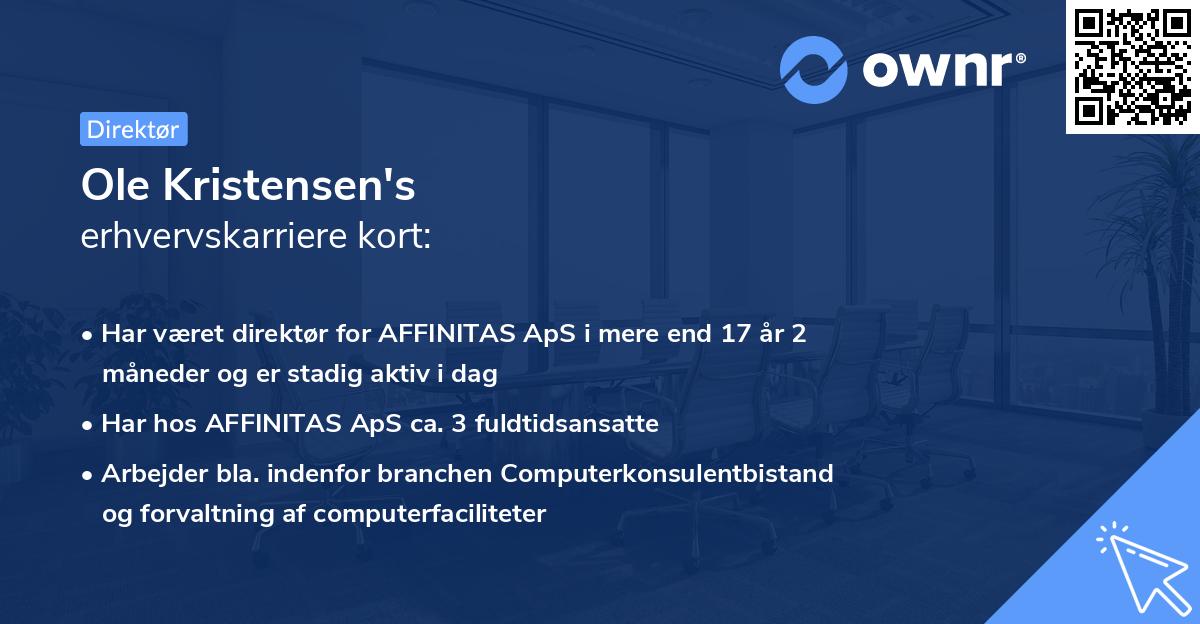 Ole Kristensen's erhvervskarriere kort