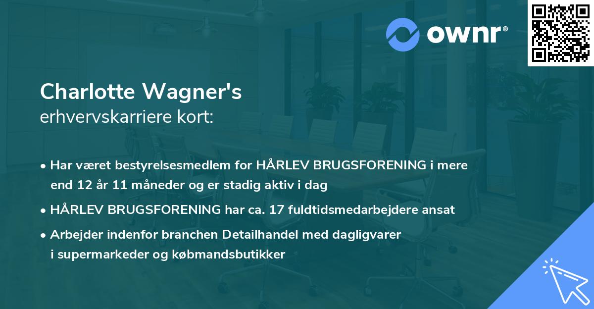 Charlotte Wagner's erhvervskarriere kort