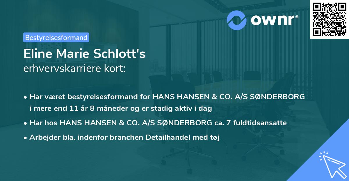 Eline Marie Schlott's erhvervskarriere kort