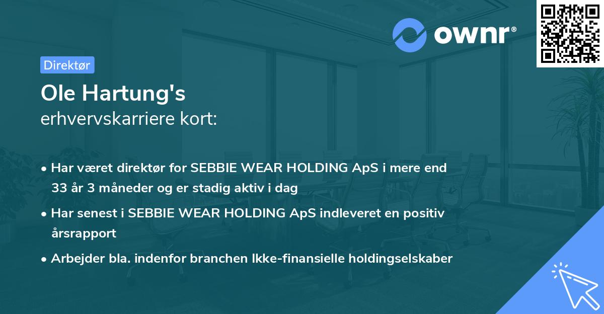 Ole Hartung's erhvervskarriere kort