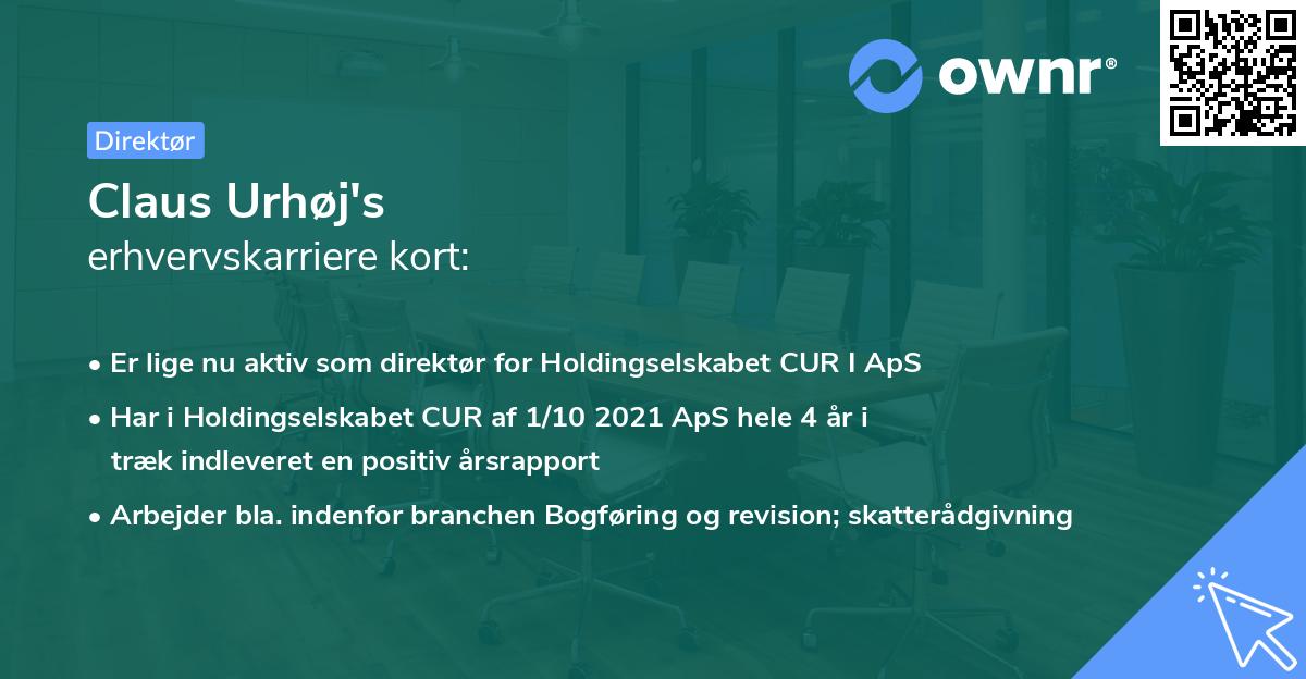 Claus Urhøj's erhvervskarriere kort
