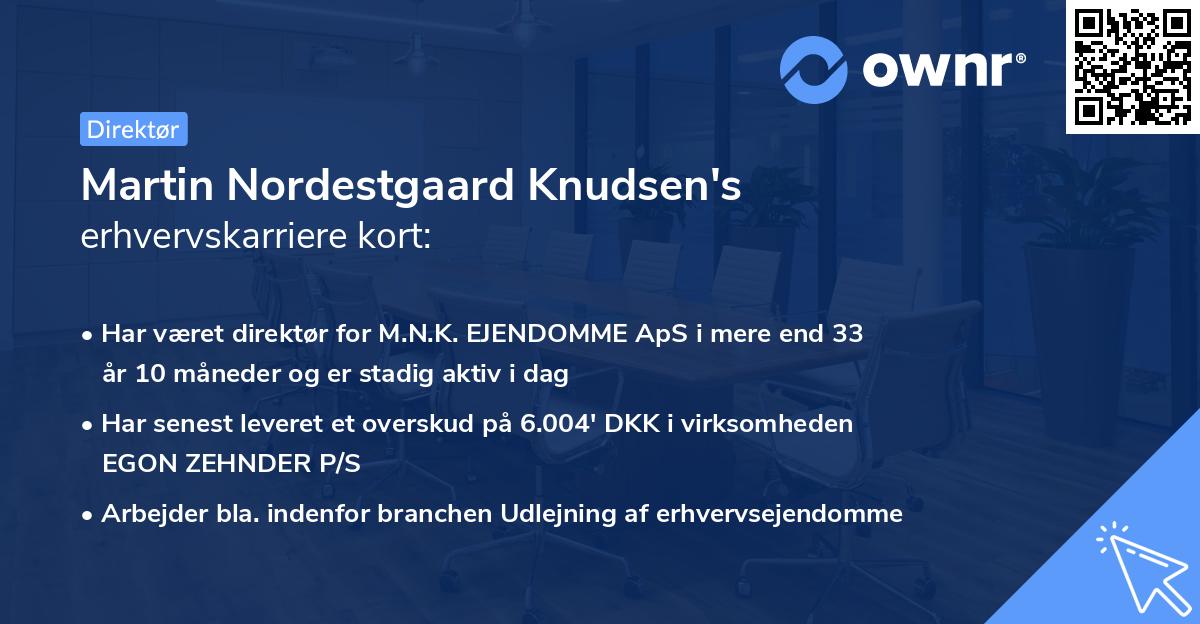 Martin Nordestgaard Knudsen's erhvervskarriere kort