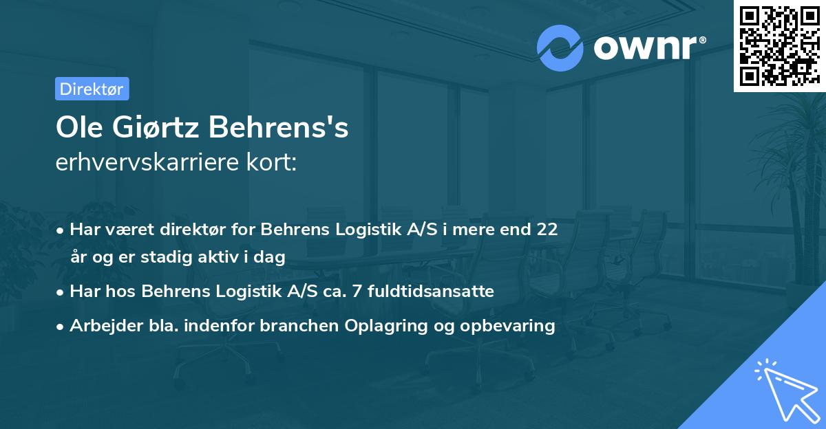 Ole Giørtz Behrens's erhvervskarriere kort
