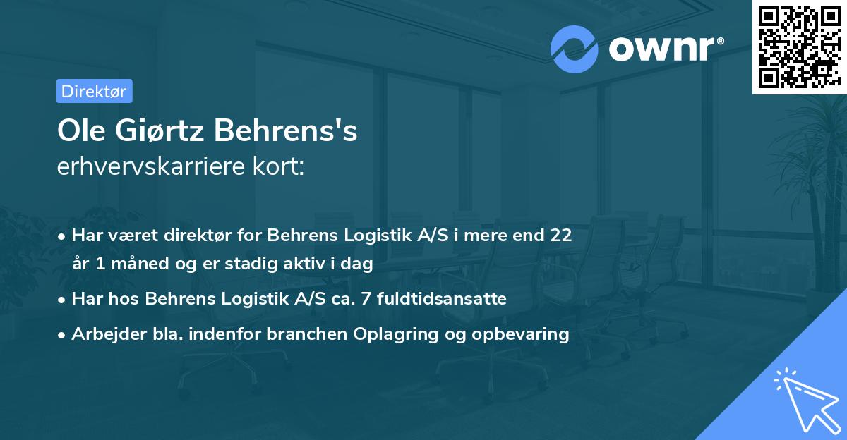 Ole Giørtz Behrens's erhvervskarriere kort