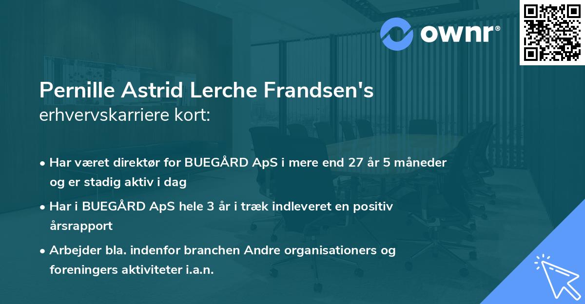 Pernille Astrid Lerche Frandsen's erhvervskarriere kort