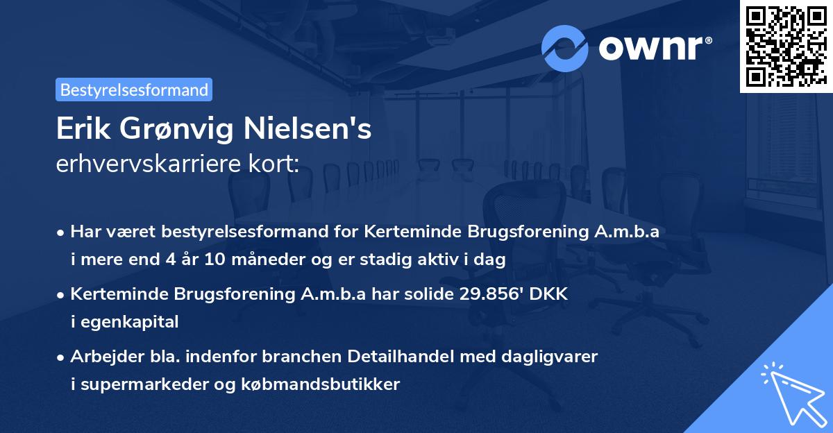 Erik Grønvig Nielsen's erhvervskarriere kort